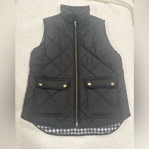 J. Crew quilted vest, and Black and White Checkered lining, GUC